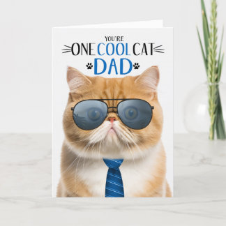 Tarjeta Festiva Naranja Gato exótico Día del Padre Gato en Guay