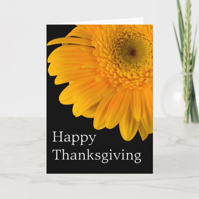 Tarjeta Festiva Naranja Gerber Flower :: Feliz Día de Acción de Gr (Anverso)