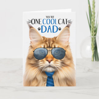 Tarjeta Festiva Naranja Maine Coon Cat Día Uno Gato de Guay