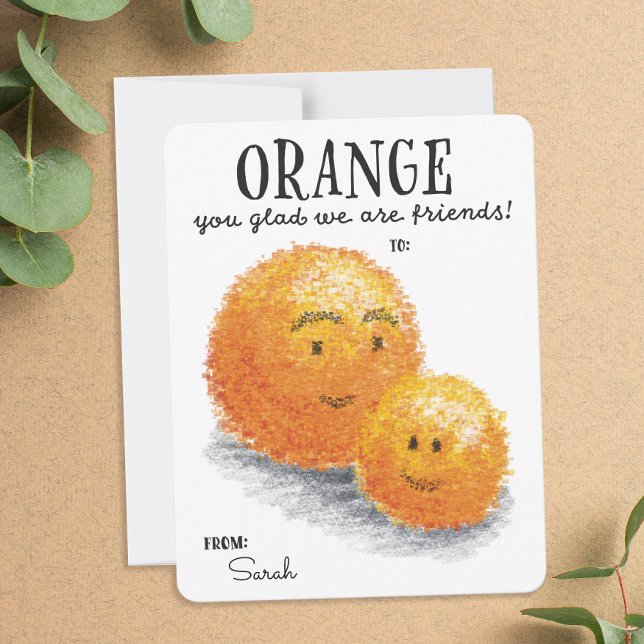 Tarjeta Festiva Naranja, te alegra que seamos El día de San Valent (Subido por el creador)