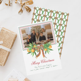 Tarjeta Festiva Naranjas acuáticos fotografian Bow Garland