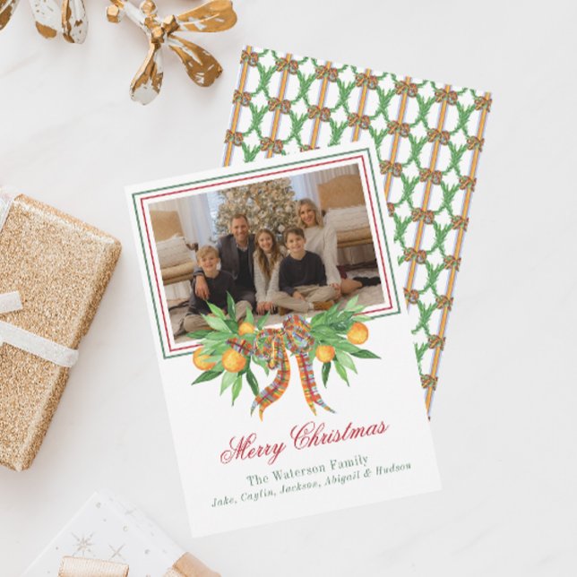 Tarjeta Festiva Naranjas acuáticos fotografian Bow Garland (Subido por el creador)
