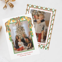 Naranjas de acuarelas Bow Garland foto Navidades