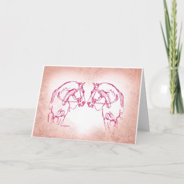 Tarjeta Festiva Nariz a Nariz Gran Corazón (Anverso)