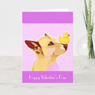 Tarjeta Festiva Nariz de pato de pastor de perro San Valentín