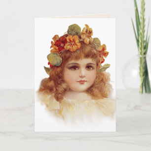 Tarjeta Festiva Nasturtium Wreath