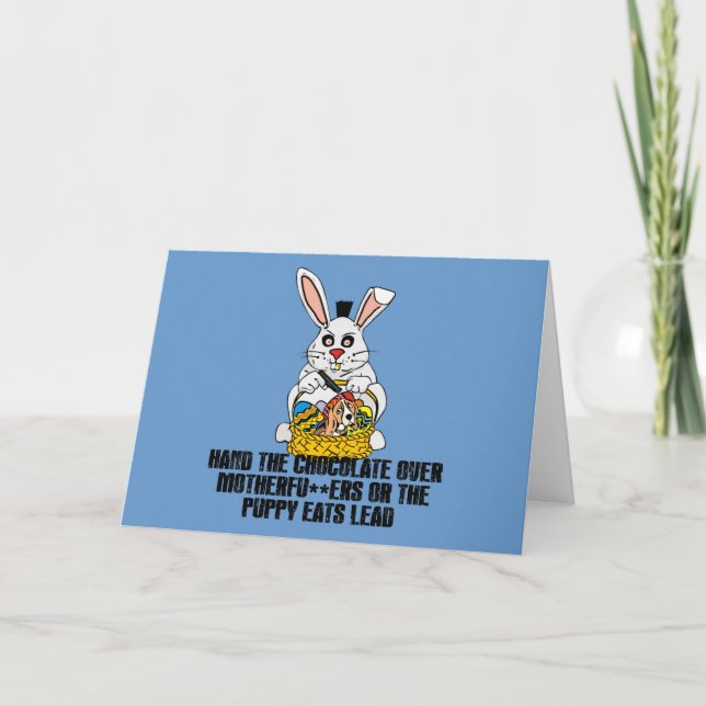 Tarjeta Festiva Nasty Easter Bunny (Anverso)