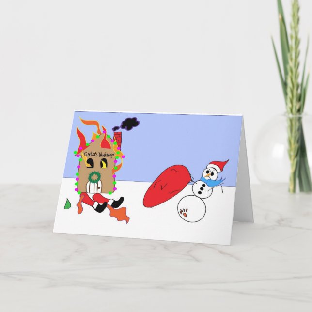 Tarjeta Festiva Nasty the Snowman Thief Navidades (Anverso)