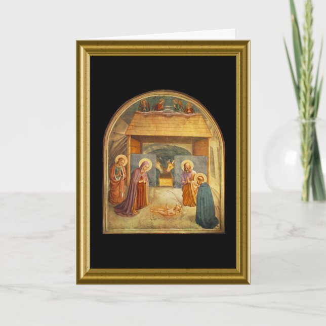 Tarjeta Festiva Natale de Buon - saludo Maria en italiano (Anverso)