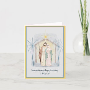 Tarjeta Festiva Natividad acuarela personalizada