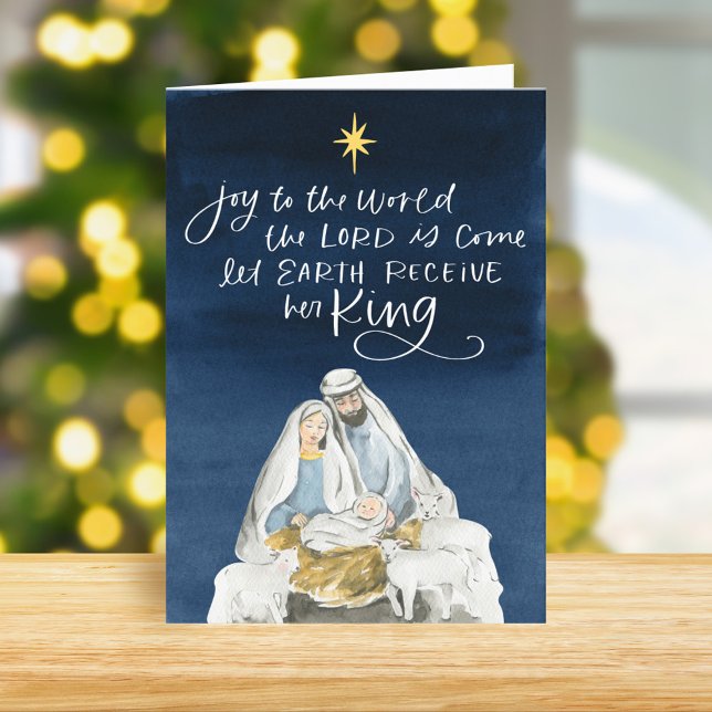 Tarjeta Festiva Natividad alegría acuarela Navidades religiosos (Subido por el creador)
