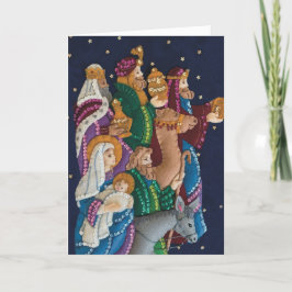 Tarjeta Festiva Natividad artesanal y Personalizado de Navidades H
