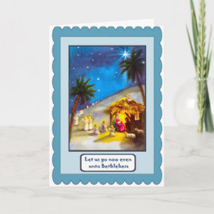 Tarjeta Festiva Natividad, carta de Navidades religiosos