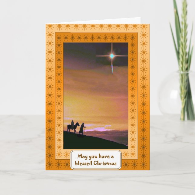 Tarjeta Festiva Natividad, carta de Navidades religiosos (Anverso)