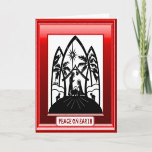 Tarjeta Festiva Natividad, carta de Navidades religiosos