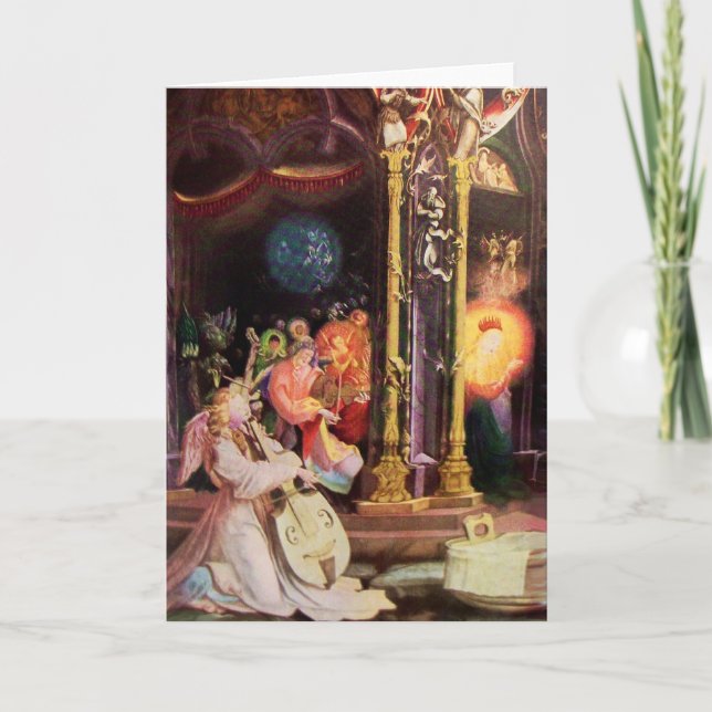 TARJETA FESTIVA NATIVIDAD CON ÁNGELES - MAGIA DE NAVIDADES (Anverso)