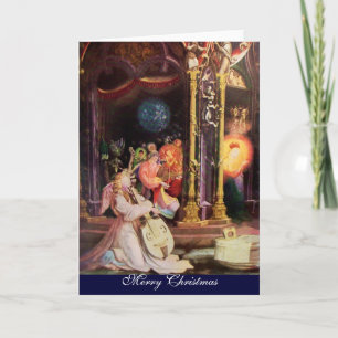 TARJETA FESTIVA NATIVIDAD CON ÁNGELES - MAGIA DE NAVIDADES