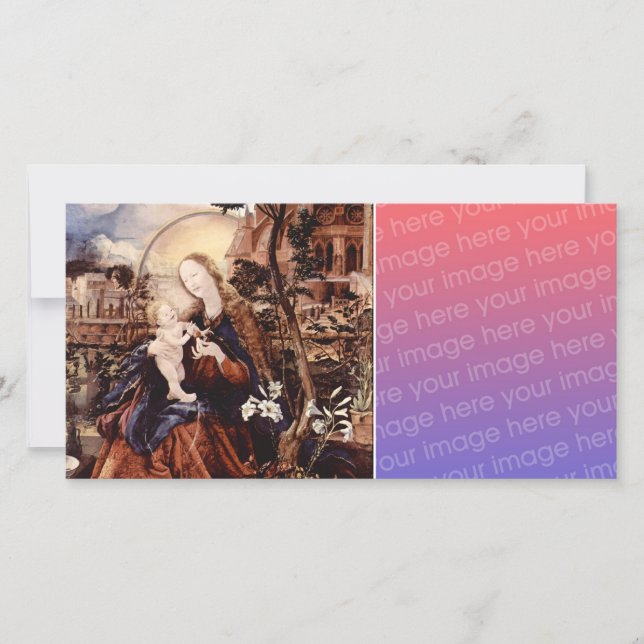 TARJETA FESTIVA NATIVIDAD CON LILLAS BLANCAS - MAGIA DE NAVIDADES (Anverso)