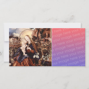 TARJETA FESTIVA NATIVIDAD CON LILLAS BLANCAS - MAGIA DE NAVIDADES