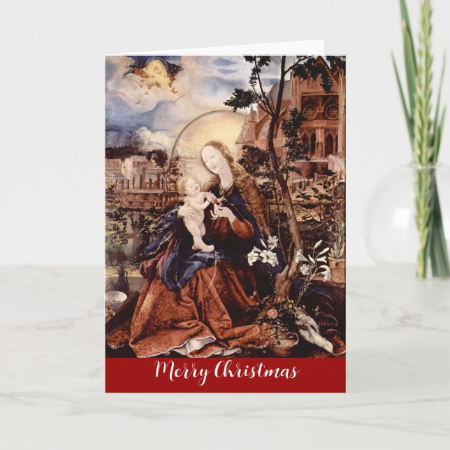 TARJETA FESTIVA NATIVIDAD CON LILLAS BLANCAS - MAGIA DE NAVIDADES (Anverso)