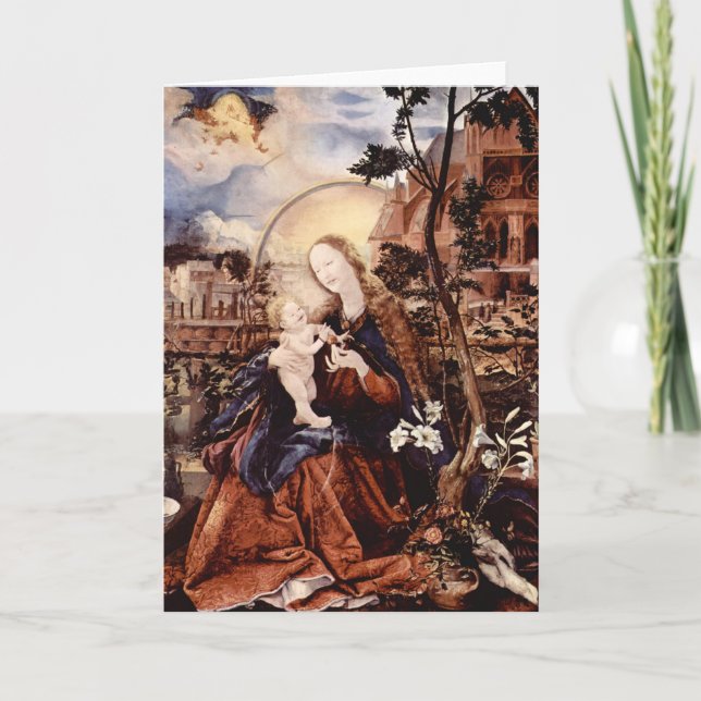 TARJETA FESTIVA NATIVIDAD CON LILLAS BLANCAS - MAGIA DE NAVIDADES (Anverso)