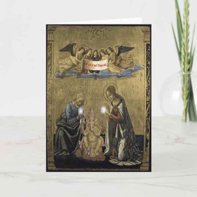 Tarjeta Festiva Natividad de Ganesha (Anverso)