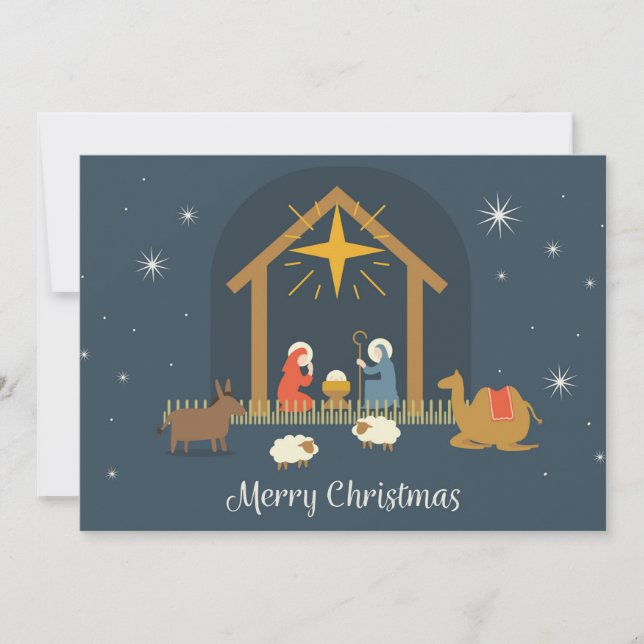 Tarjeta Festiva Natividad de los navidades (Anverso)