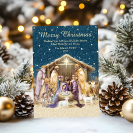 Tarjeta Festiva Natividad de los Navidades acuarelas