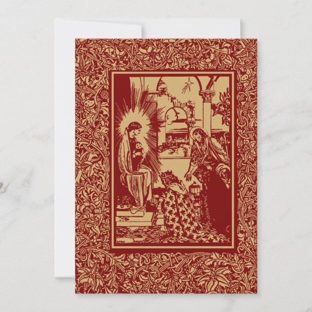 Tarjeta Festiva Natividad de los Navidades de 1896 al estilo de la (Anverso)