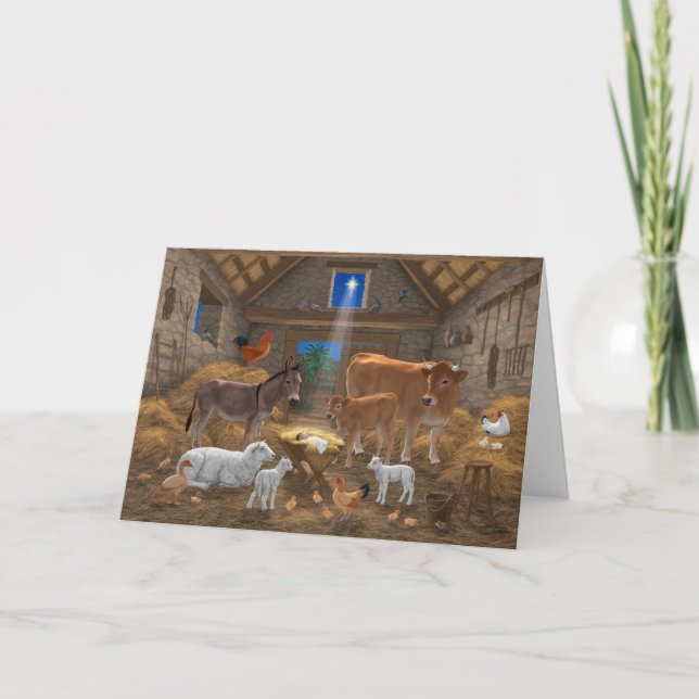 Tarjeta Festiva Natividad de los Navidades de la Santa Noche (Anverso)