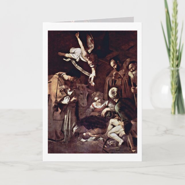 Tarjeta Festiva Natividad De Michelangelo Merisi Da Caravaggio (Anverso)