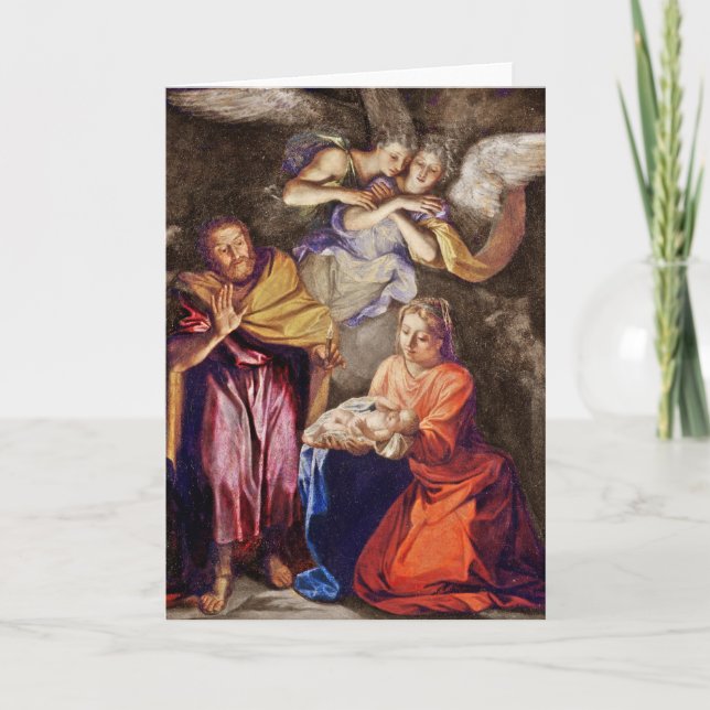 Tarjeta Festiva Natividad de Noel Coypel (Anverso)