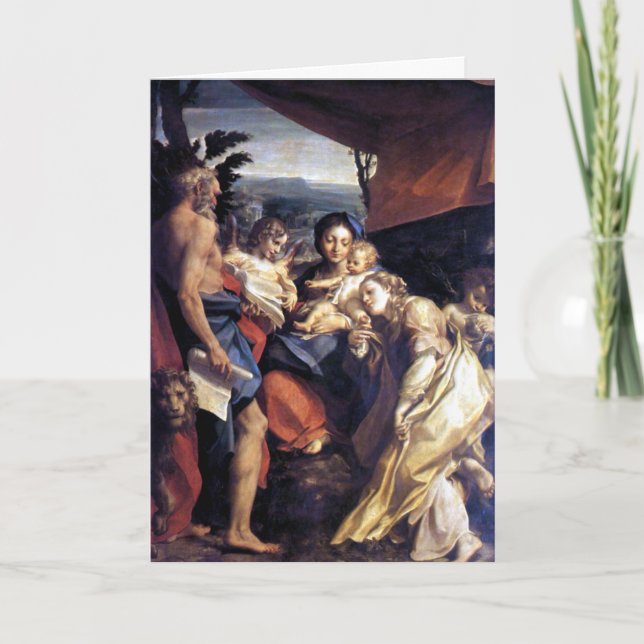 Tarjeta Festiva Natividad - el día - Correggio - renacimiento (Anverso)