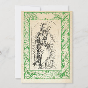 Tarjeta Festiva Natividad medieval María y Jesús Festividad de la 