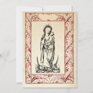 Tarjeta Festiva Natividad medieval María y Jesús Frontera Sagrada 