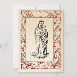 Tarjeta Festiva Natividad medieval María y Jesús Frontera Sagrada 