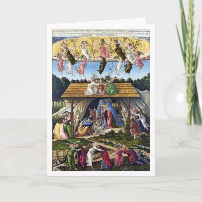 Tarjeta Festiva Natividad mística de Sandro Botticelli (Anverso)