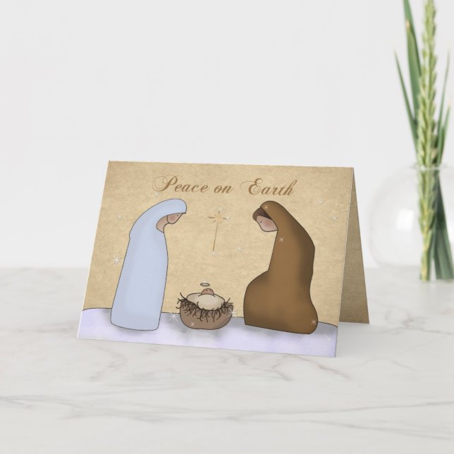 Tarjeta Festiva Natividad, Navidades de Paz en la Tierra (Anverso)