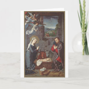 Tarjeta Festiva Natividad navideña vintage