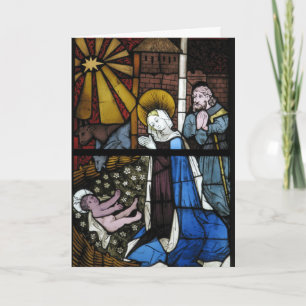 Tarjeta Festiva Natividad Vidrio Emplomado Jesús Virgen María José