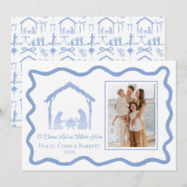 Tarjeta Festiva Nativity Christmas Greeting, Holiday Family Photo