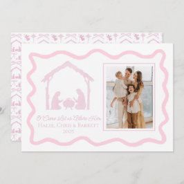 Tarjeta Festiva Nativity Christmas Greeting, Holiday Family Photo