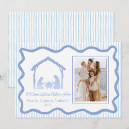 Tarjeta Festiva Nativity Christmas Greeting, Holiday Family Photo