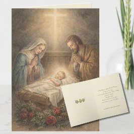 Tarjeta Festiva Nativity Christmas Holy Family Catholic