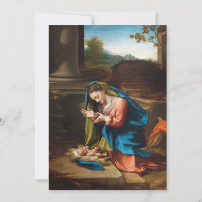 Tarjeta Festiva Nativity Scene | Mary and Baby Jesus Religious (Anverso)