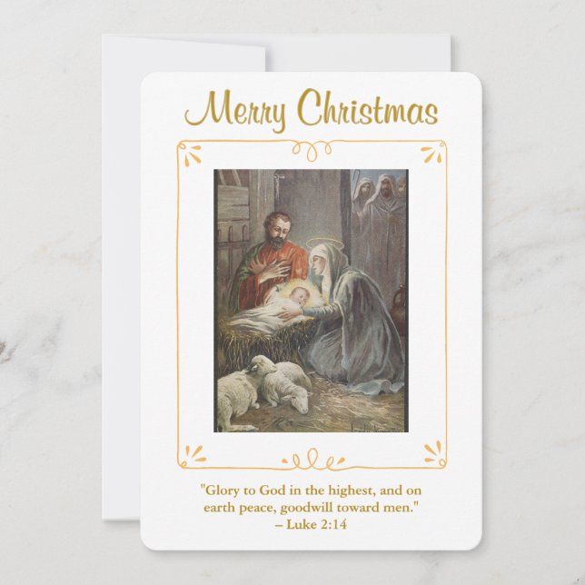 Tarjeta Festiva Nativity Scene Religious Christmas  (Anverso)
