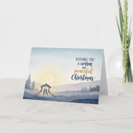 Tarjeta Festiva Nativity Scene Warm and Peaceful Christmas Art
