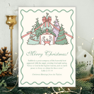 Tarjeta Festiva Nativity & Scripture Christian Merry Christmas