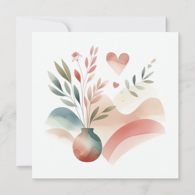 Tarjeta Festiva Naturaleza acuarela 11 (Anverso)