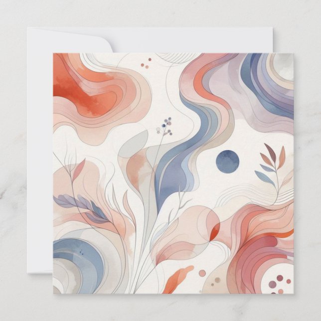 Tarjeta Festiva Naturaleza acuarela 12 (Anverso)